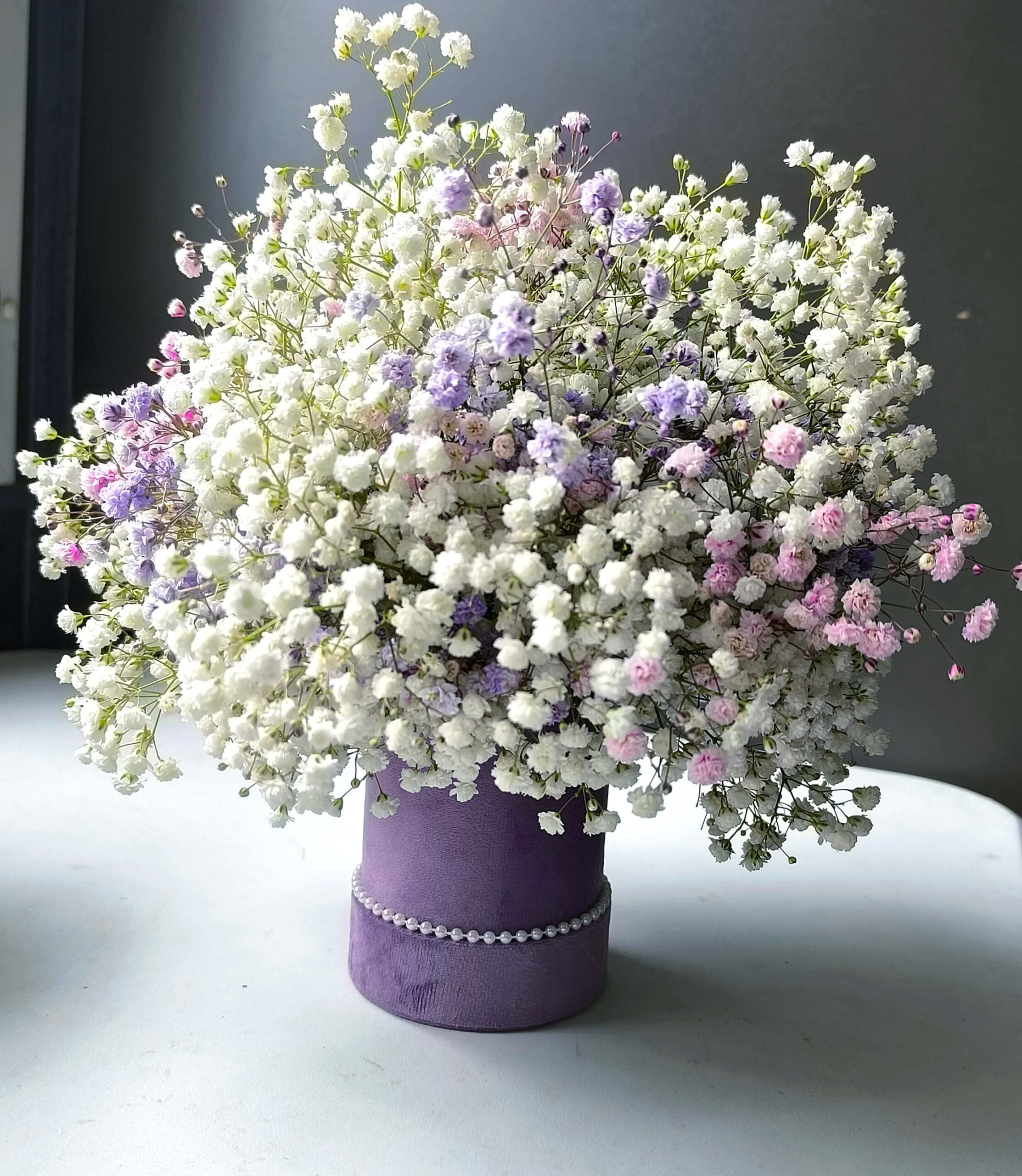 Flowerbox MINI kolorowa gipsówka